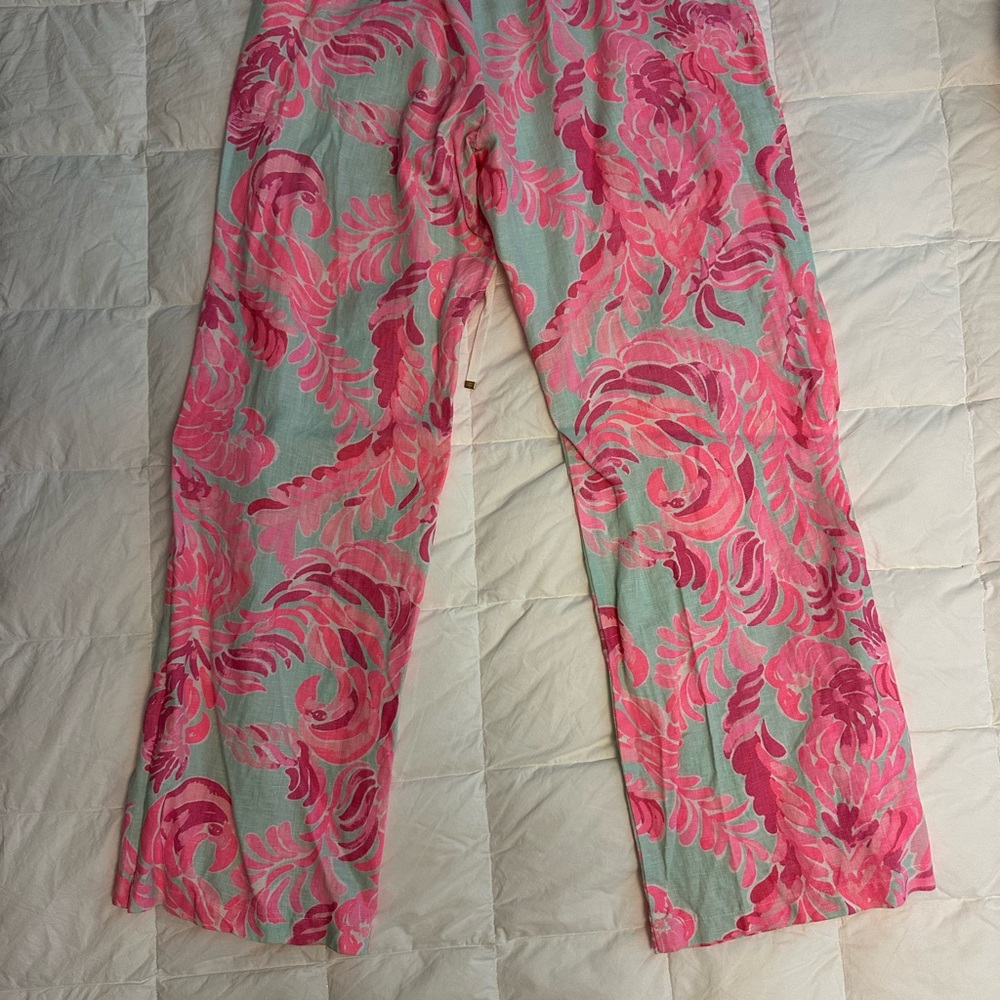 Lilly Pulitzer Vibrant Pink and Green Trousers